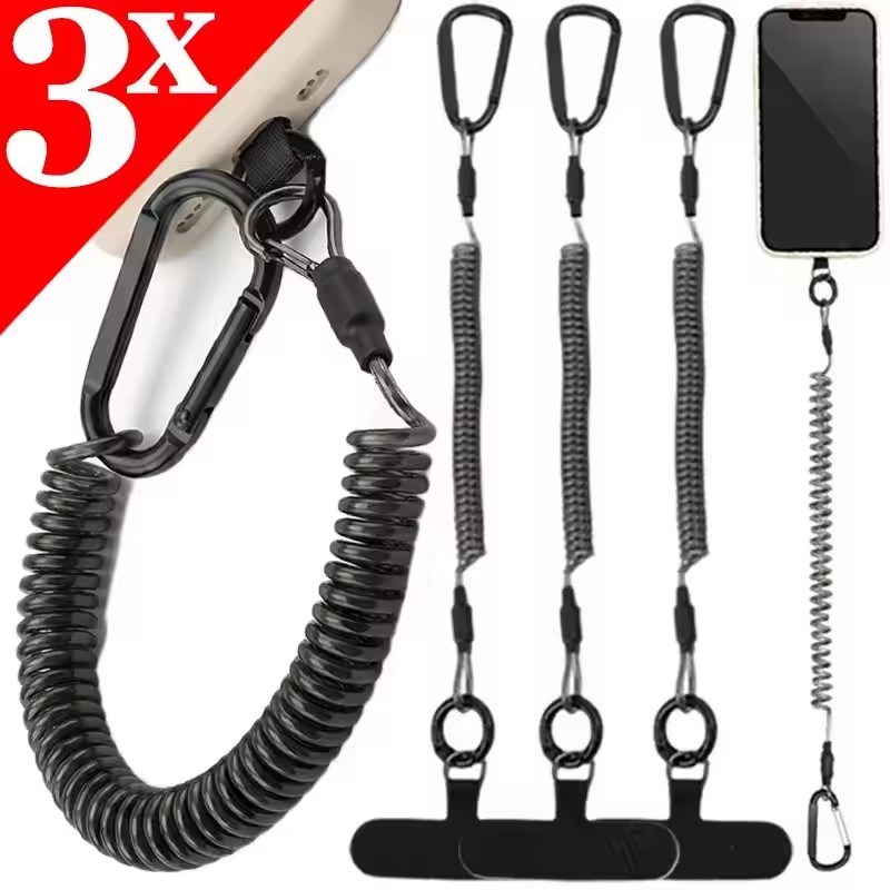 Carabiner Keychain - 분실 방지 유연한 휴대폰 스트랩, 패치