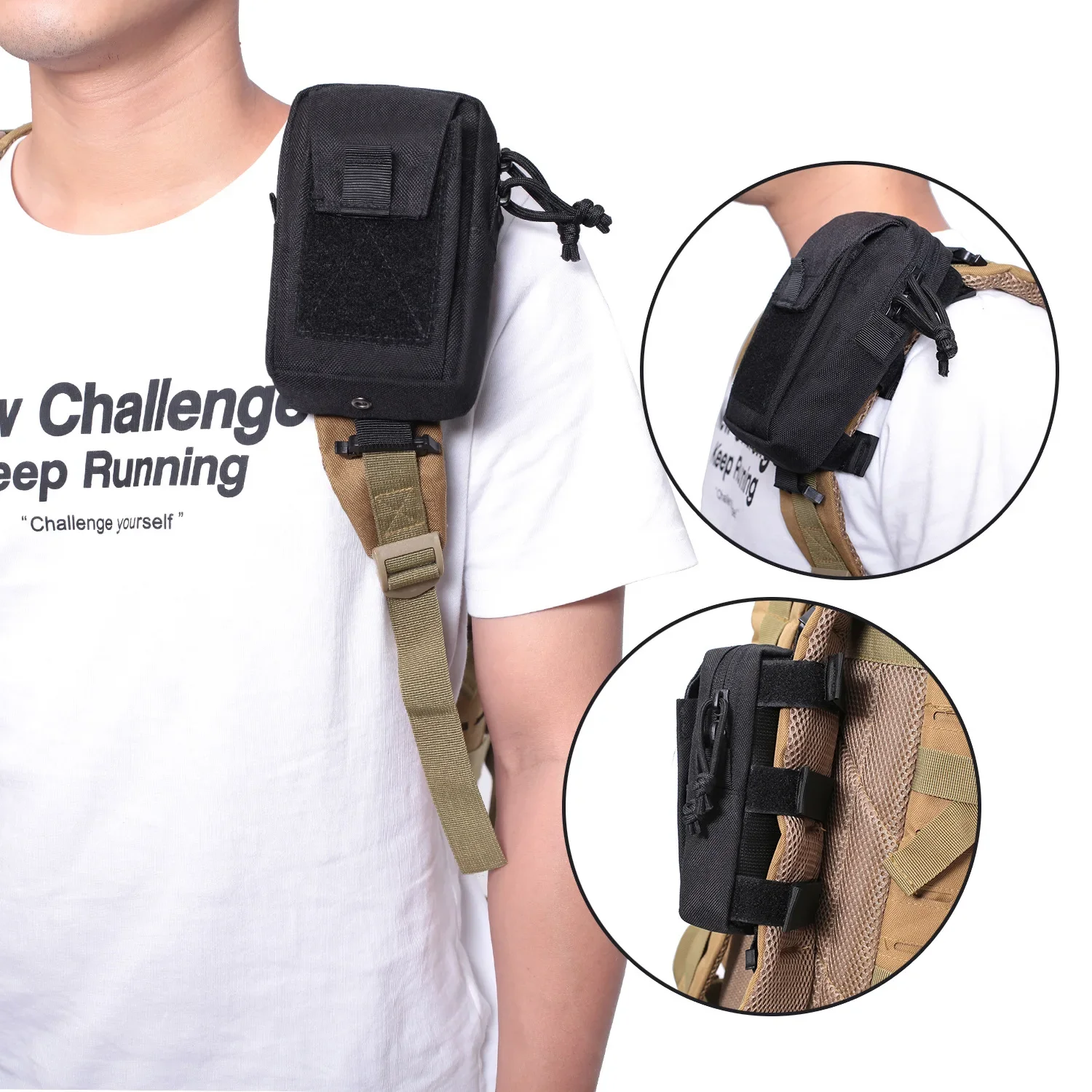 Edc Carry Kit - 몰레 백팩 스트랩 폰 홀더 허리