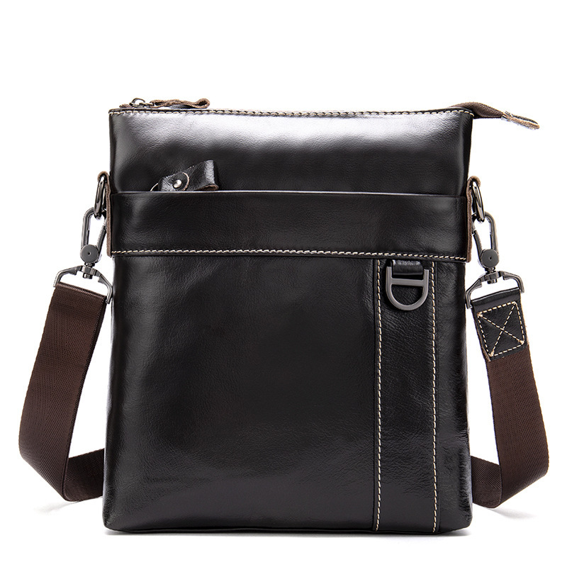 Edc Carry Bag For Men - 빈티지 남성 가죽 가슴 가방 세로형