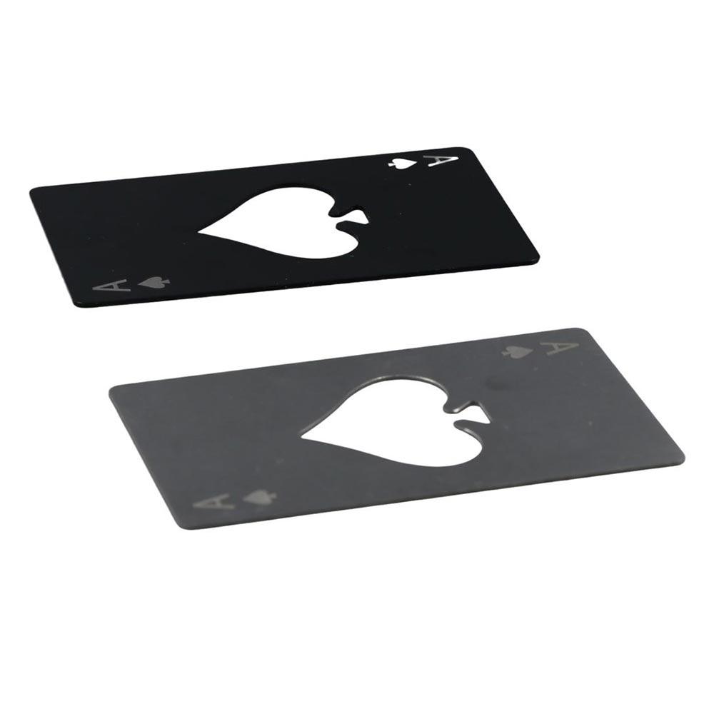 Multitool Credit Card - 스테인리스 스틸 병따개 실버/블랙 스페이드형 와인