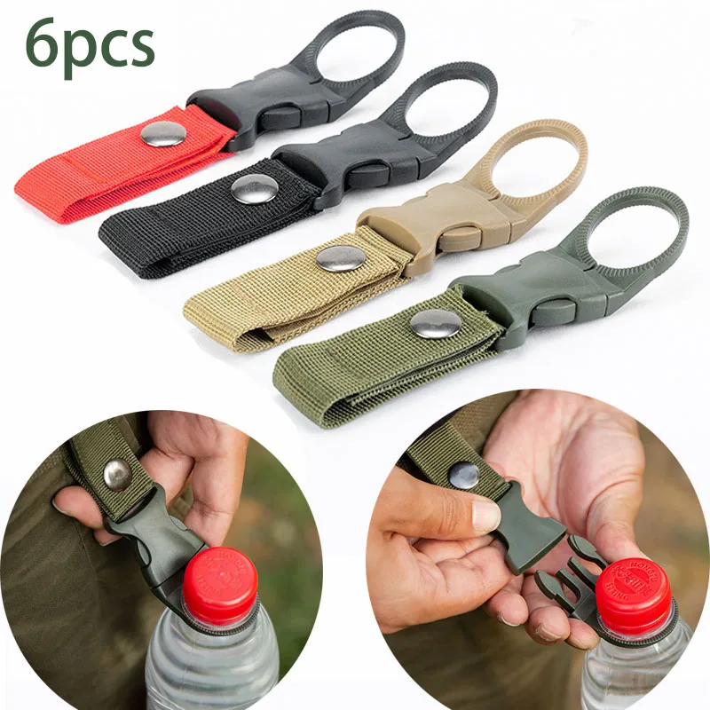 6pcs 캠핑 웨빙 버클 후크 물병 홀더 클립 야외 군 - Edc Carry Kit 리뷰 및 가격