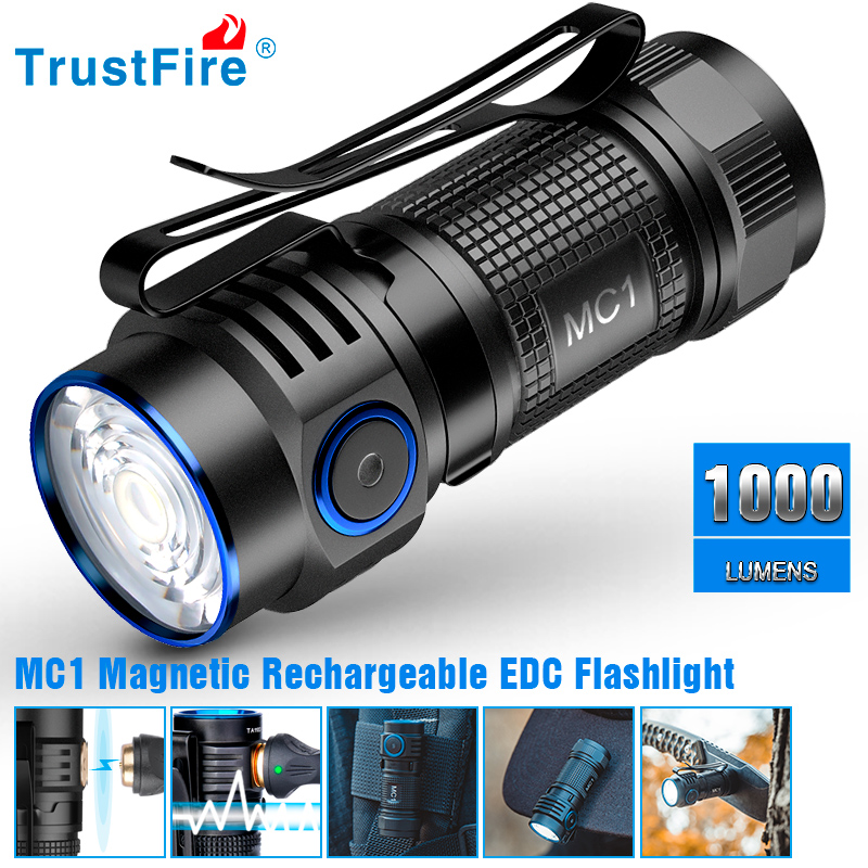 Trustfire MC1 Usb 충전식 손전등 1000 - Edc Carry Flashlight 리뷰 및 가격